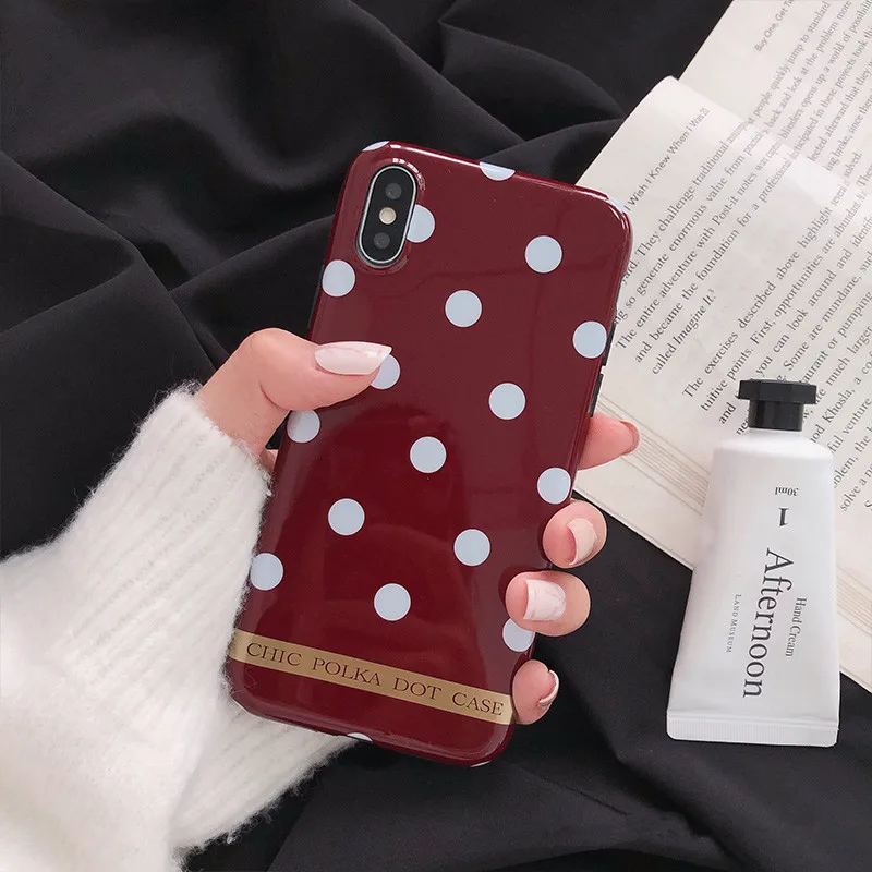 Художественный Ретро винно-красный волновой корейский чехол для iPhone X Xs XR XSmax 7 Puls 6