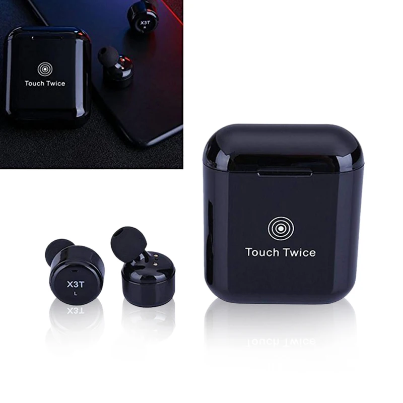 Top Deals X3T Touch-Control Wireless Bluetooth Stereo Earbuds True Cordless Headphones Headsets with Microphone Charging Box | Электроника