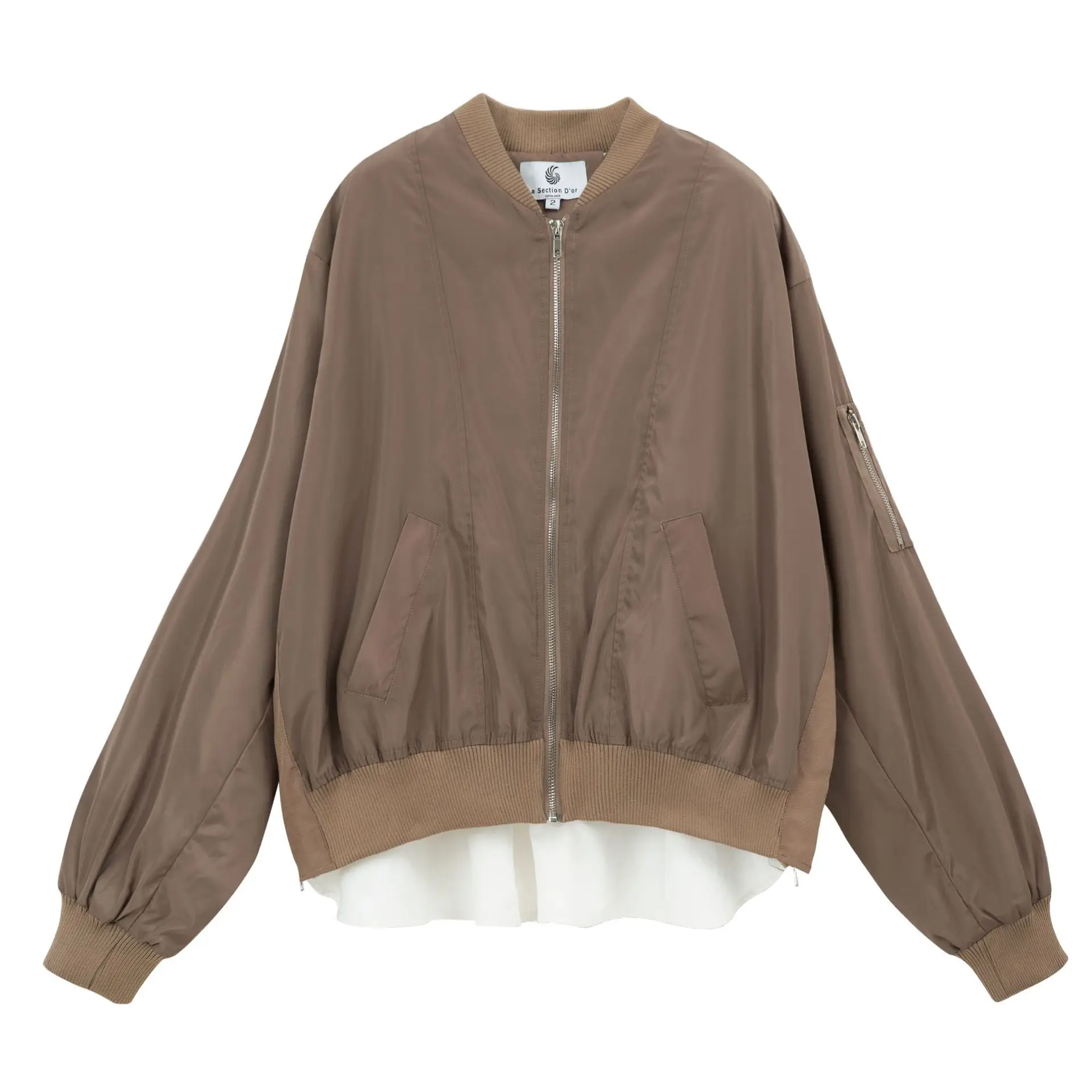 

SWYIVY Women's Jacket Fake Two Piece Casual Coat For Women Loose Baseball Jacket Women's Outwear Spring And Autumn 2019 Hot Sale