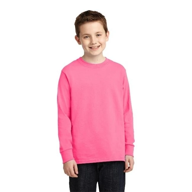 Port & Company PC54YLS Мужские Молодежные хлопковые футболки с длинным рукавом неоновый