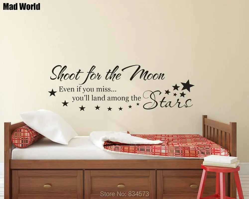 

Наклейки на стену «стреляй за Луну», даже если вы пропустите «Ты Земля», настенные наклейки, украшения для дома «сделай сам», съемные декора...