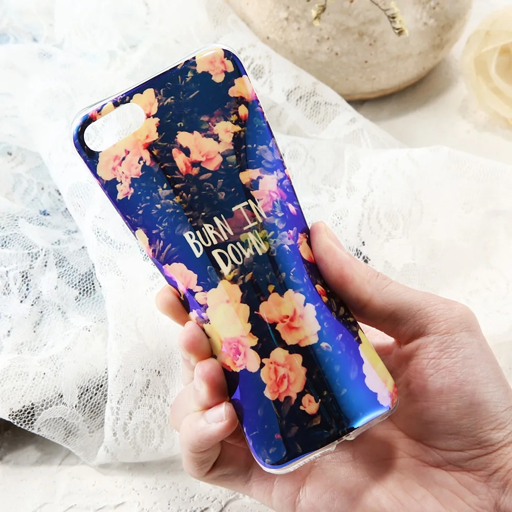 Мягкий силиконовый милый чехол-накладка KISSCASE для iPhone 6s 6 7 8 Plus Blue Ray с рисунком