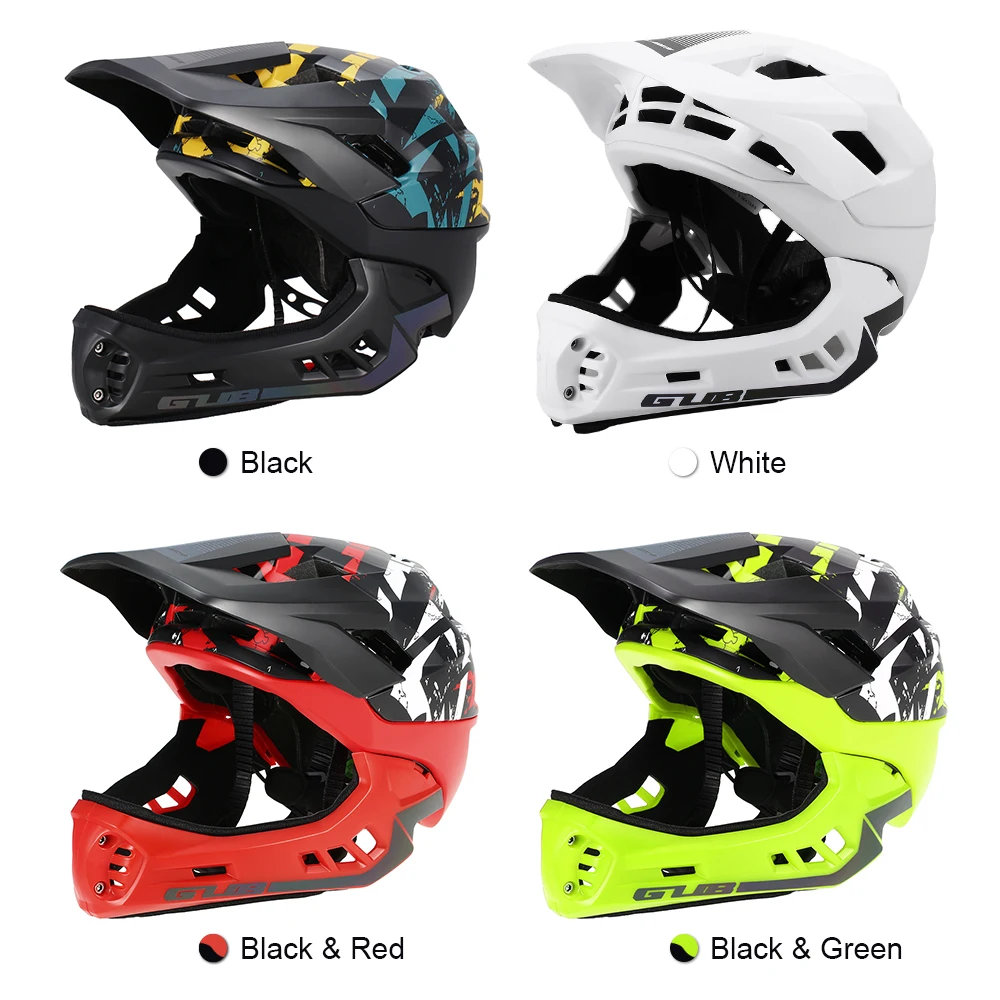 GUB Cycling Helmet Detachable Full Face for Child Skating Skiing Reflective Safety with Visor and Warning Light | Спорт и
