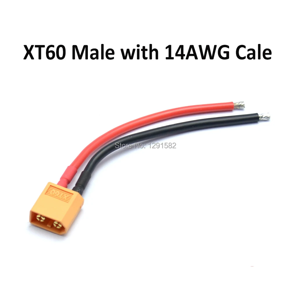 10 см 100 мм XT60 Мужской разъем с 14AWG силиконовый провод кабель | Игрушки и хобби