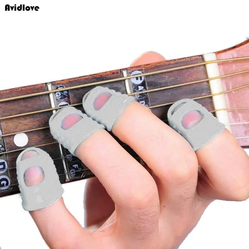 Solid for Protectors Pink Gel Fingertip Inger Guitar x Blue Grey 1 Green Silica Guards White Bass | Спорт и развлечения