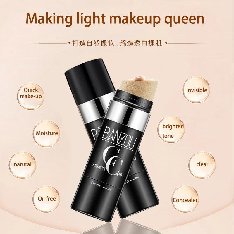 Face Air Cushion CC Moisturizing Foundation Makeup Cover Waterproof Whitening Concealer Stick Brighten Skin Color |