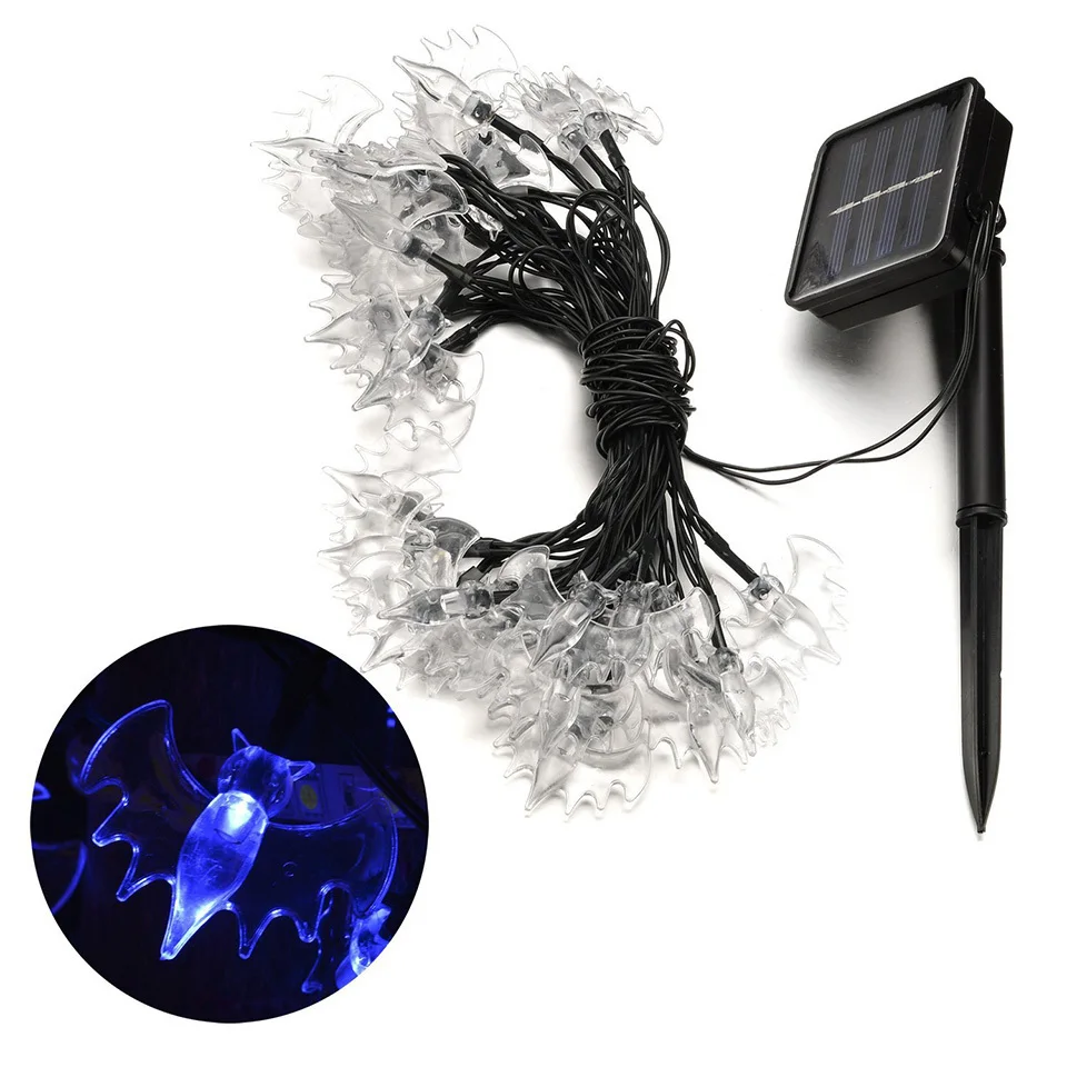 Хэллоуин насекомых luces solares weird декор Освещение летучей мыши 10/20 Вт 30 светодиодный