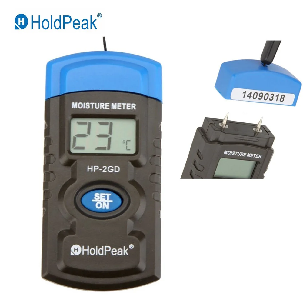 HoldPeak HP 2GD 3 в 1 двухконтактный мини цифровой измеритель влажности древесины тестер