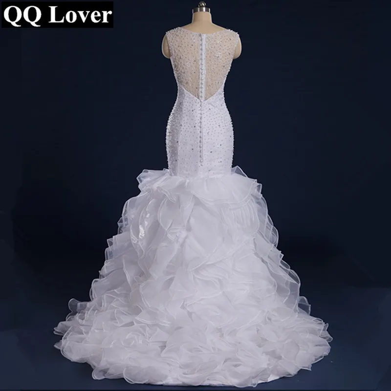 QQ Lover великолепное свадебное платье русалки из бисера 2021 Vestido De Noiva Sereia отвесное