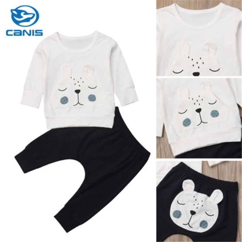 Lovely Newborn Baby Boys Girls 3D Bear Warm Winter Tops T-shirt Pants Outfit Set Hot Boy Long Sleeve | Детская одежда и обувь