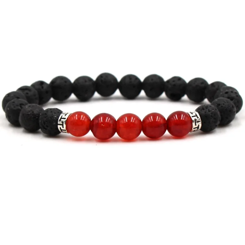 5 Tigereye White Chakras Yoga Stone Elastic Force Bracelet Hand String Beads Bracelets For Women Men Hyperbole lava jewelry | Украшения и