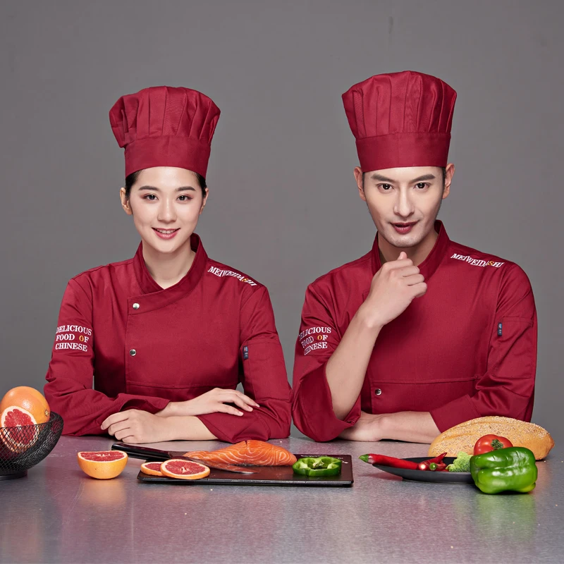 Chef's Work Clotheswaiter's Clothes Kitchen Staff Uniforms Cook Uniform Chef Summer Man Long Sleeve | Тематическая одежда
