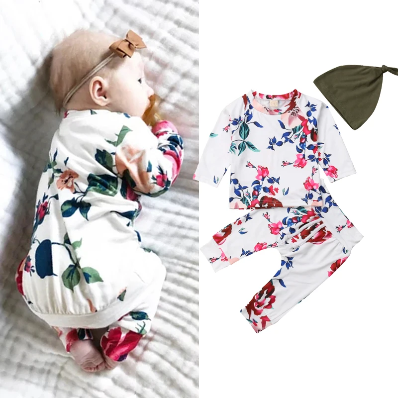 Emmababy/2019 Милая одежда из 3 шт. для новорожденных девочек хлопковый топ ползунки