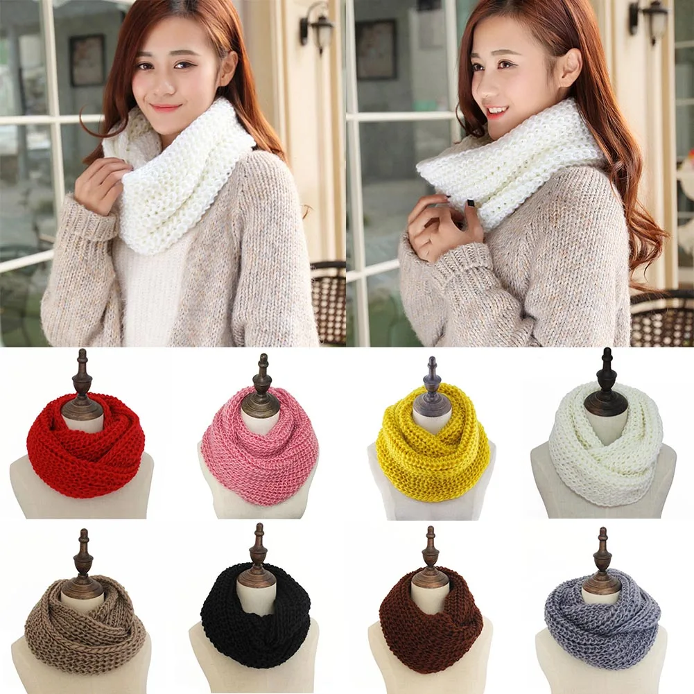 YJSFG домашний мужской женский шарф кольцо Зимний Теплый Бесконечность 2 круглый