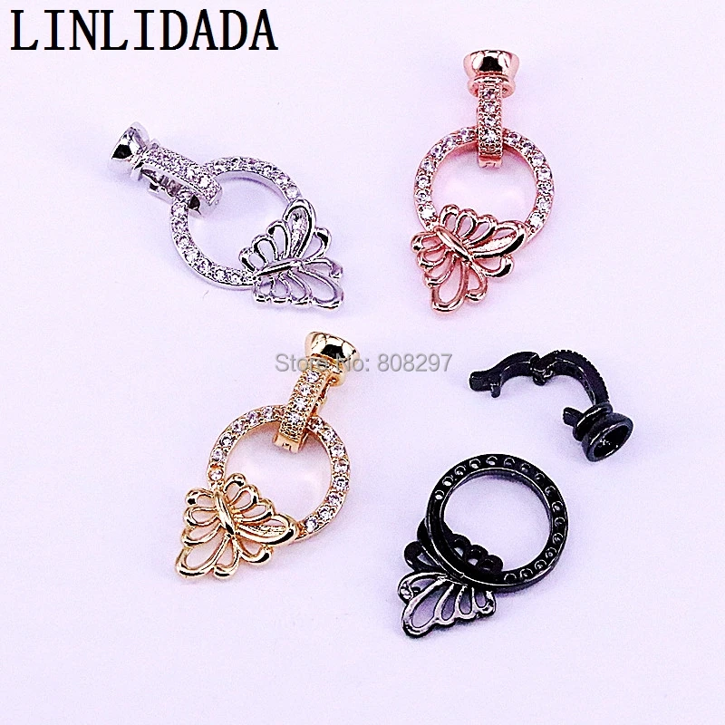 

10Pcs Butterfly shape cz connector,cubic zirconia pave Clasps Hooks charm,women/girl jewelry making