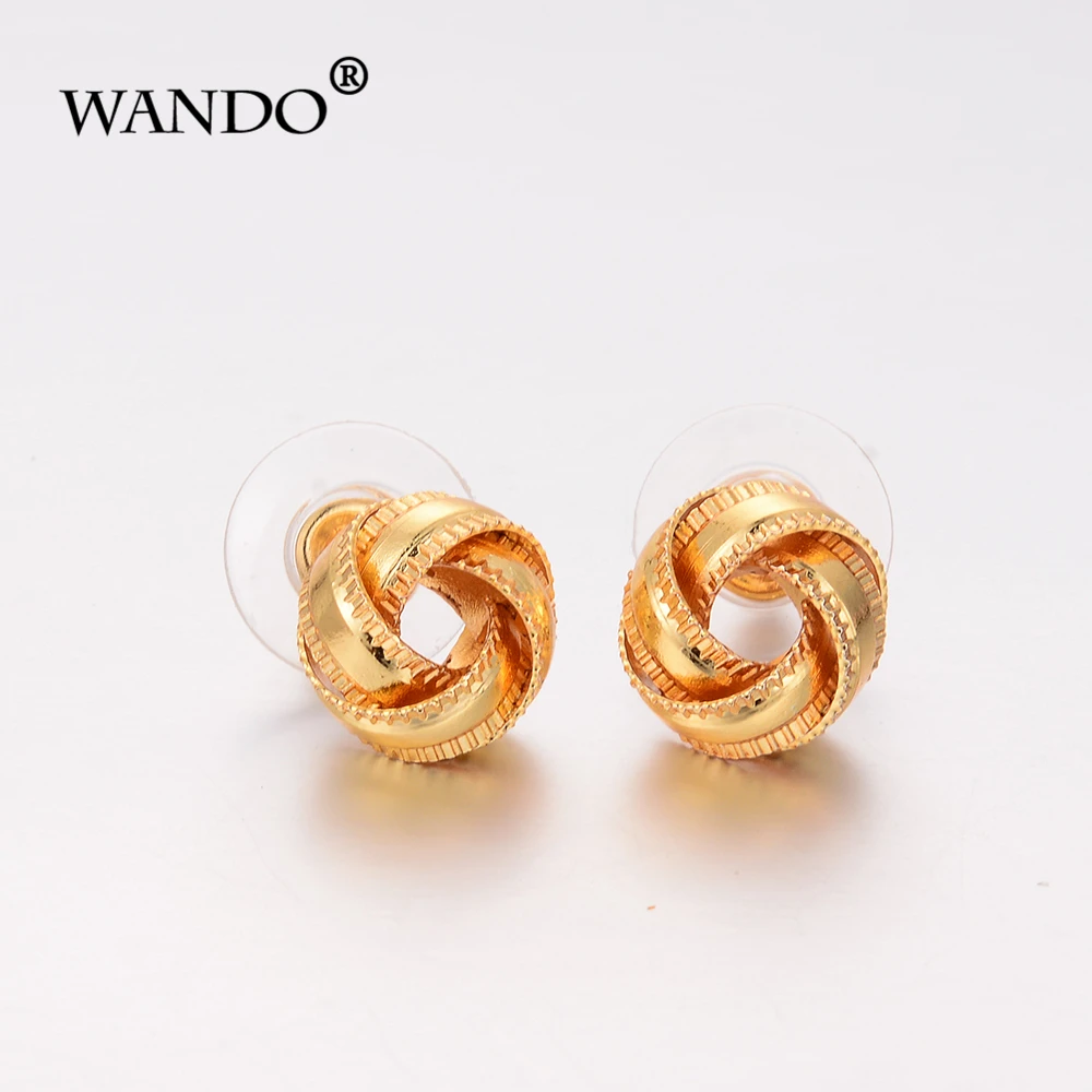 WANDO маленький новый Эфиопский серьги с золотым шариком золотое покрытие