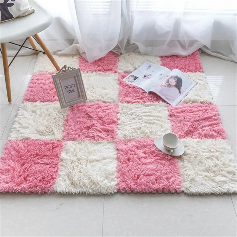 1 шт. 30x30 см diy наклейки из EVA Коврик пазл длинные ворсинки коврик плюшевые туфли на