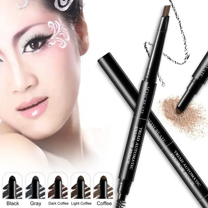 3 в 1 многофункциональная карандаш для бровей кисть нанесения пудры легко