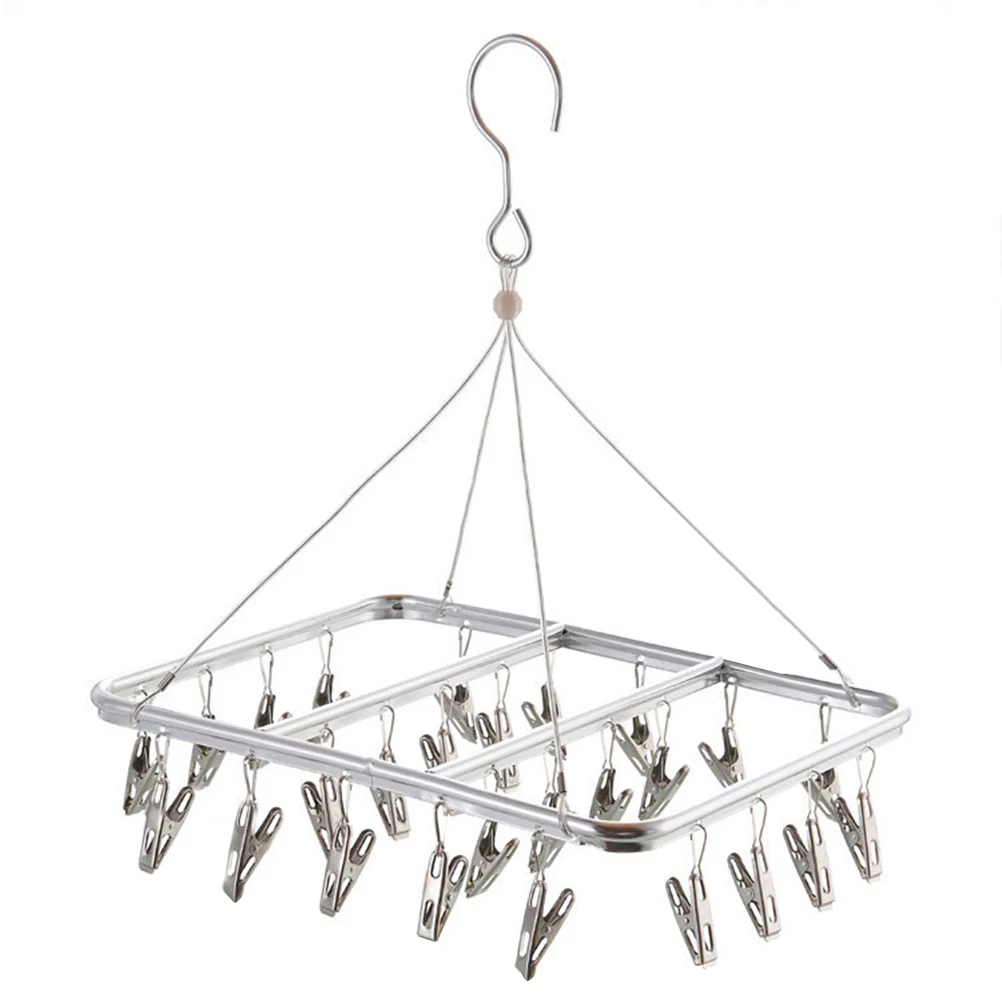 1 шт. вешалки для одежды из алюминиевого сплава с двойными линиями квадратные