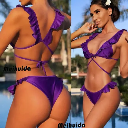 Женский раздельный купальник Thefound пикантный купальный костюм с рюшами и