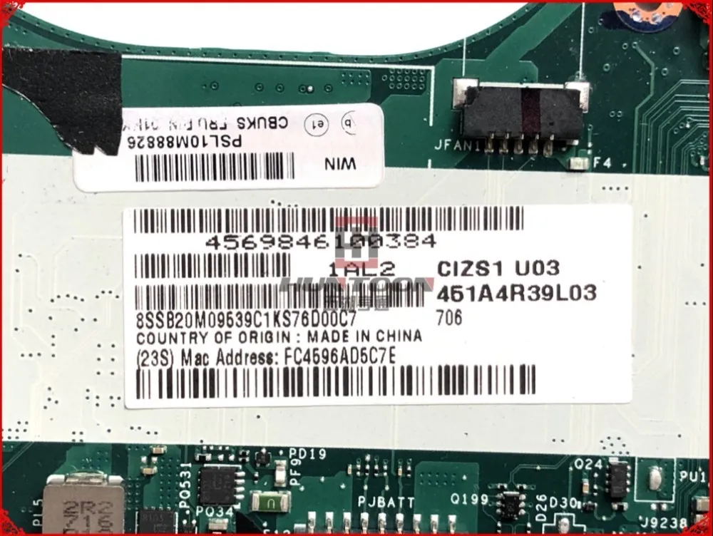Материнская плата FRU 01HY173 CIZS1 для ноутбука Lenovo Yoga 370 материнская SR2ZU LA-E291P DDR4 100%