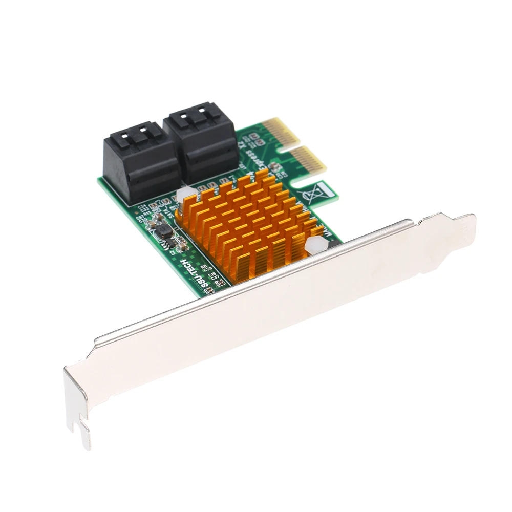 Карточка для ПК SATA3.0 PCI E X2 на 4 порта SATA3 6 Гбит/с|Платы расширения| |