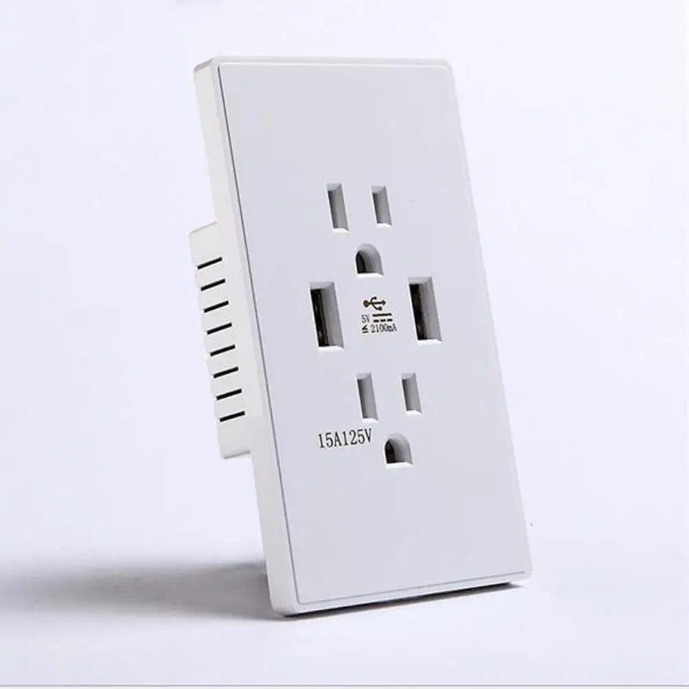 LanLan 15A настенная розетка 5В/2а двойная USB зарядка американская