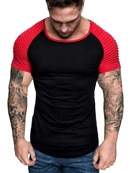 Мужские повседневные футболки Hemiks двухцветные Топы в стиле пэчворк Летние