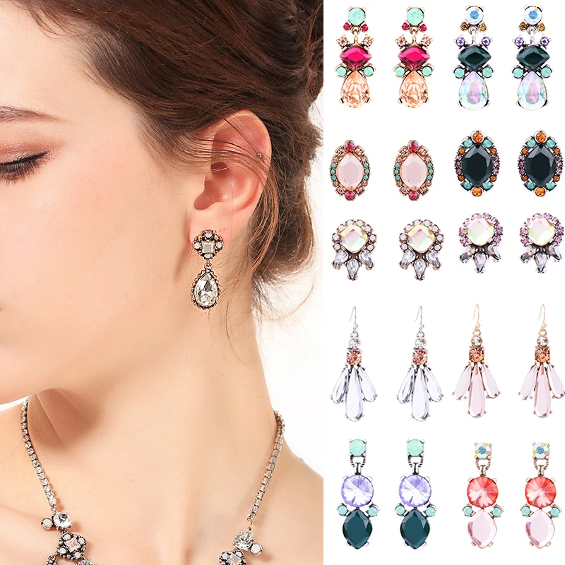 1 пара винтажных античных хрустальных висячих сережек ручной работы висячие