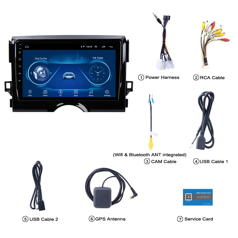 Wanqi Android 9.1 Car DVD Multimedia Radio Player System 9 Inch for Toyota Reiz 2010-2013 GPS Navigation Video Play Screen | Автомобили и