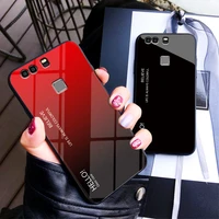 huawei p 9 p9 eva l19 l09 case gradient aurora tempered glass back cover case for huawei p9 plus vie l09 l19 shockproof cover