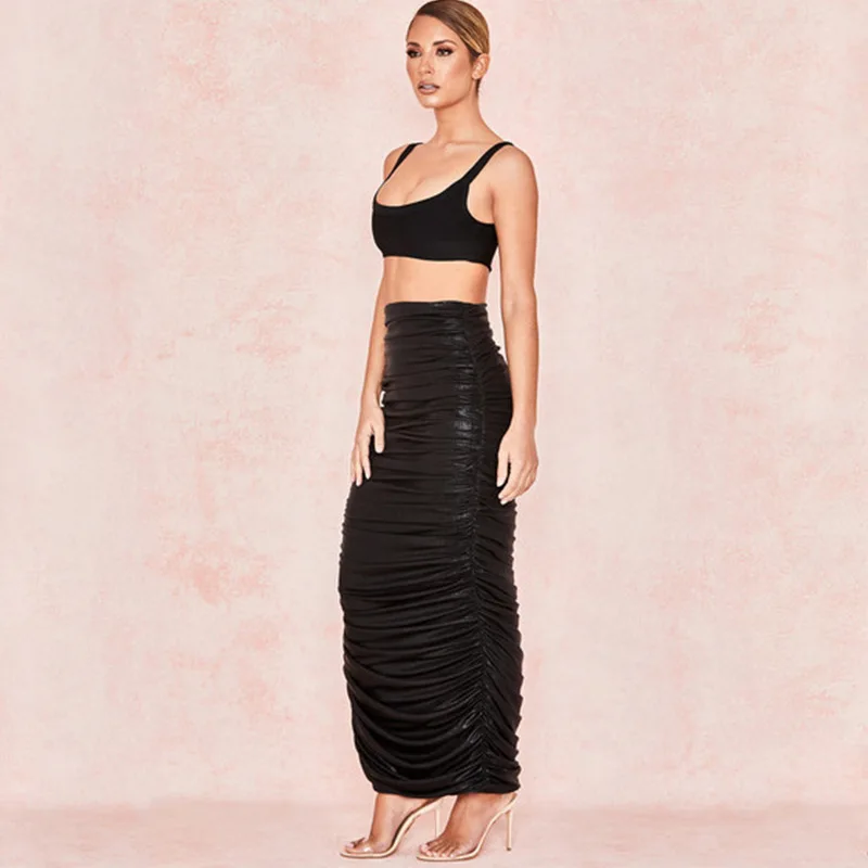 MUXU черный Искусственная кожа юбка saia faldas mujer jupe falda уличная bodycon пикантные