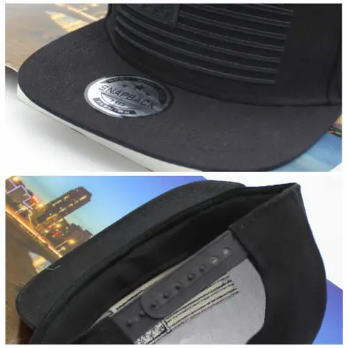 Мужская бейсбольная Кепка Snapback новая черная простая в стиле хип хоп Регулируемая