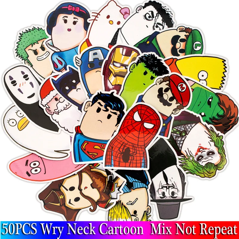 50PCS Cute Anime Sticker Funny Cartoon Figure Decal For Children DIY Luggage Laptop Motorcycle Skateboard Guitar | Игрушки и хобби