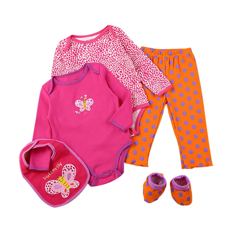 Детские комбинезоны 5 шт./лот хлопковые для новорожденных мальчиков и девочек