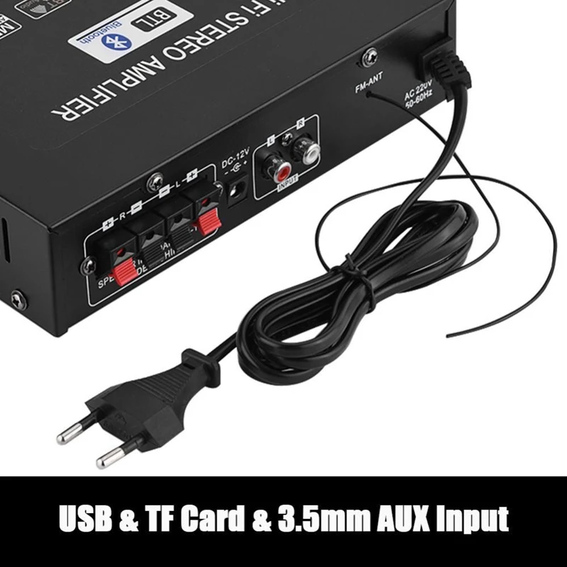 Музыкальный HiFi стерео усилитель с европейской вилкой G30 MP3 USB/tf карта/AUX Bluetooth fm