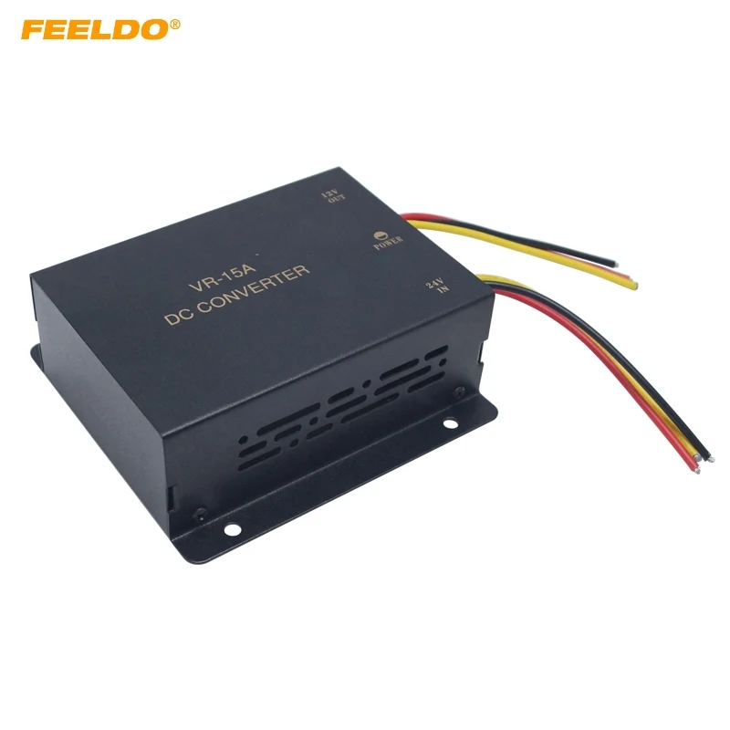 

FEELDO DC24V To DC12V 120W Converter Transformer Regulator Special For Cars Trucks Radio Head Unit Installation 10A/15A Optional
