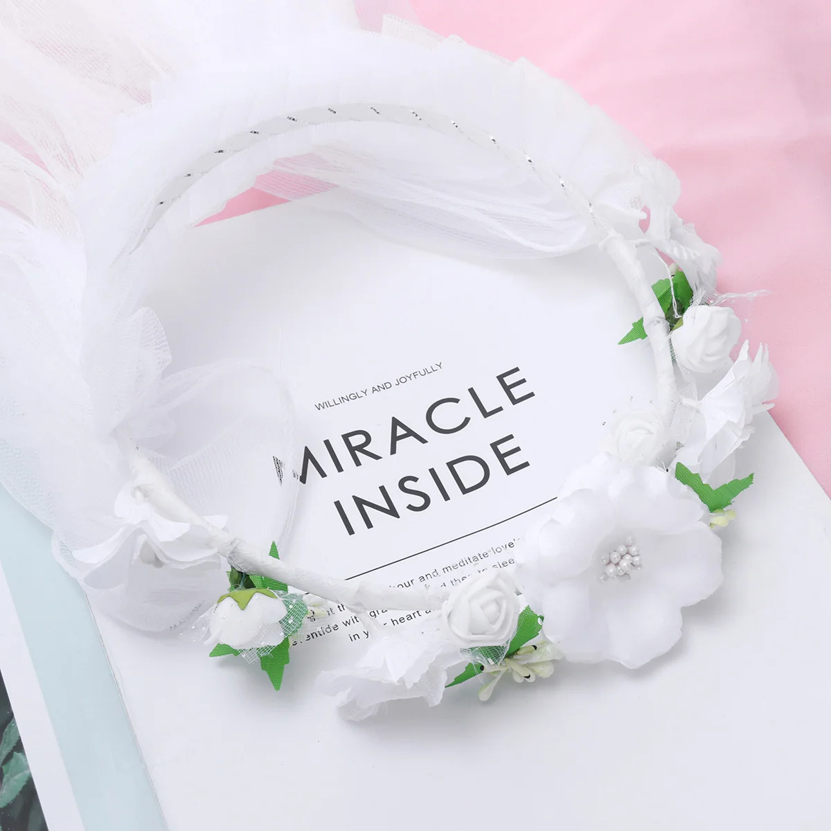 LUOEM двухслойная кружевная Фата для невесты с цветами белая свадебная причастия