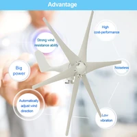 800w 12v 24 v 48 volt horizontal home wind turbine 6 nylon fiber blade wind generator power windmill energy turbine charge