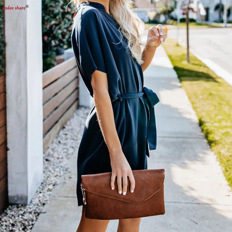 Лето 2019 г. Femme платья для женщин короткий рукав однотонная повседневная обувь