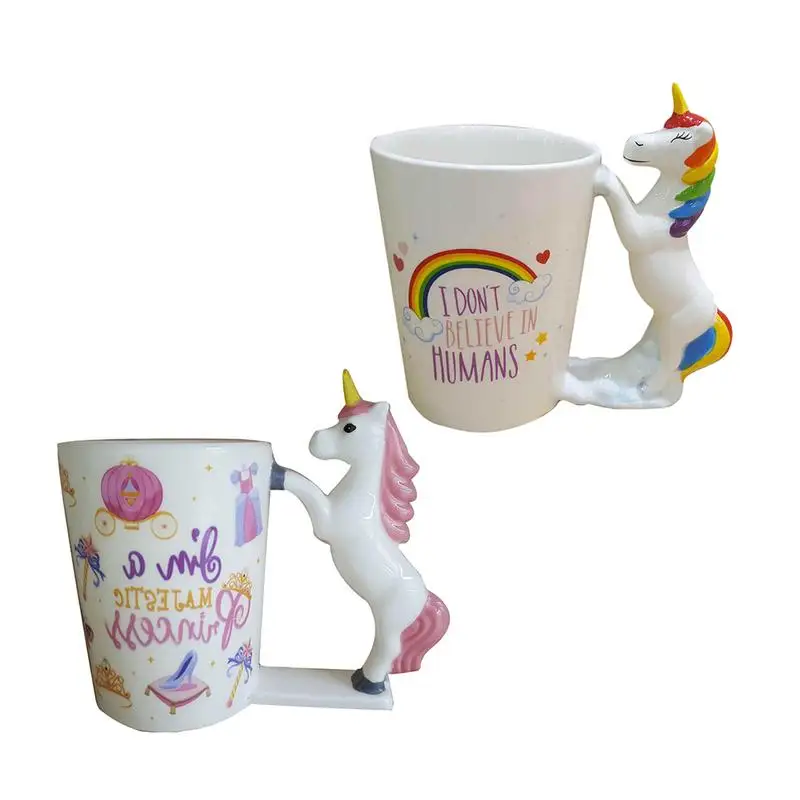 1 шт. кружка керамические чашки для воды/кофе/молока круглые единороги с ручкой