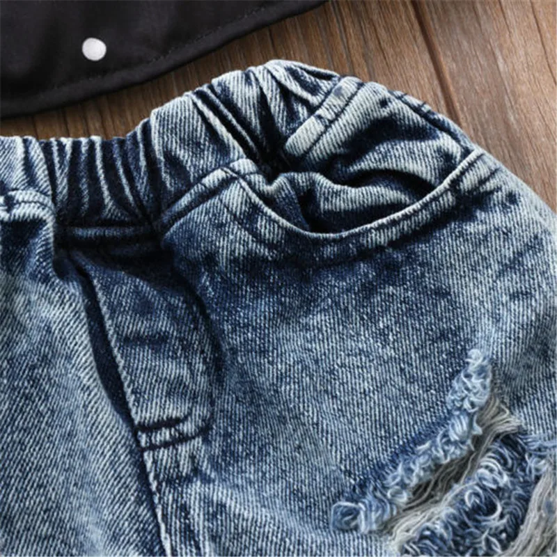 PUDCOCO Baby Kids Girls Jeans Fashion Hole Denim Long Trousers Loose Ripped jeans |