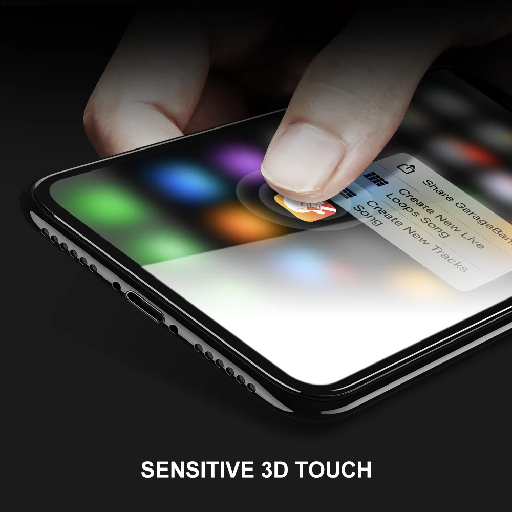 KISSCASE For iPhone 6 6s 7 8 Plus Tempered Glass 6D Carbon Fiber for X XR XS Max Full Cover Screen Protector | Мобильные телефоны и