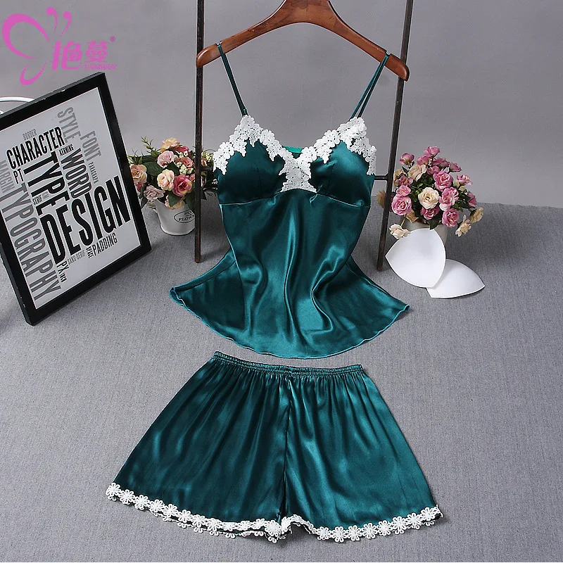 

Женские пикантные шорты на бретельках Yan, домашний сервис с накладкой на груди, комплект из двух предметов/шелковая пижама Ms