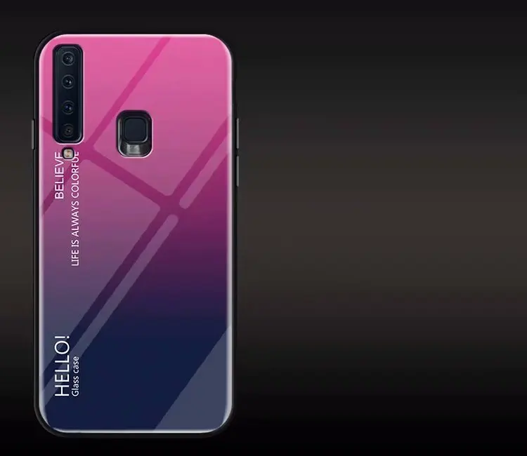 1 шт./лот чехол из закаленного стекла с градиентом для Samsung A7 2018 A750 A9 J4 Plus J6 A6s A8s Star Pro