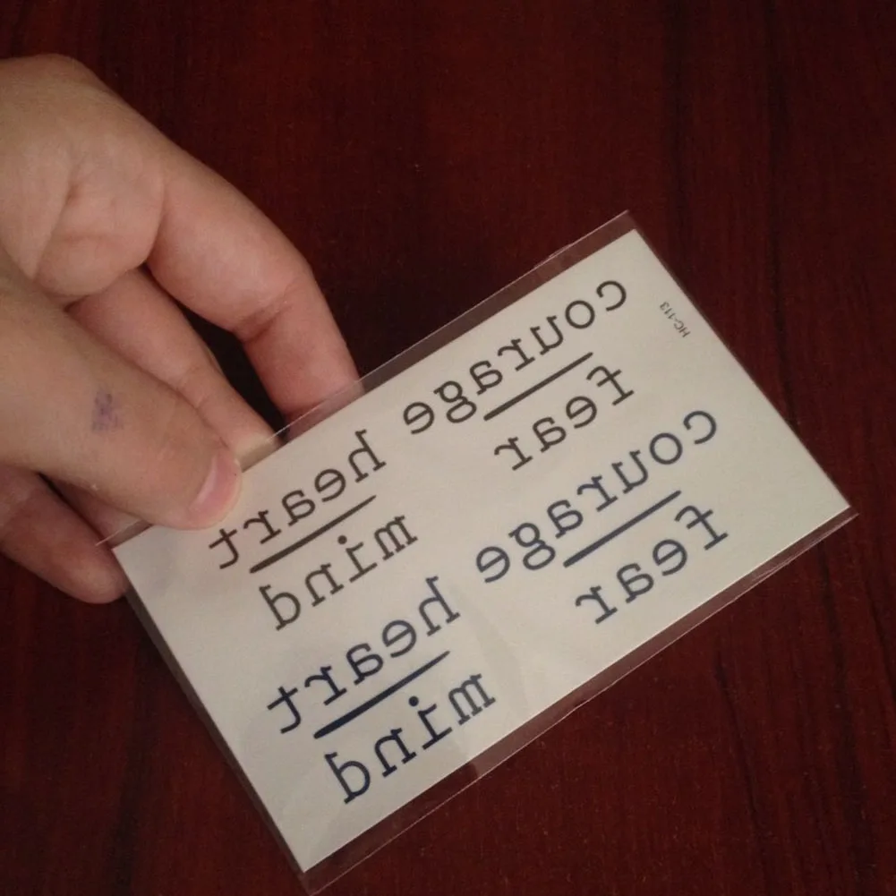 Водостойкие временные тату наклейки смелость сердце ум буквы дизайн Переводные