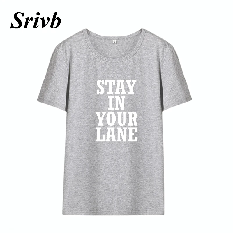 Футболка с надписью Srivb Stay In Your Line Wonem забавные черно белые хлопковые Женские топы