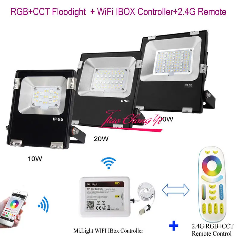 2 4G Milight 10 Вт 20 30 RGB + CCT Wifi/4-зонный светодиодный прожектор с дистанционным