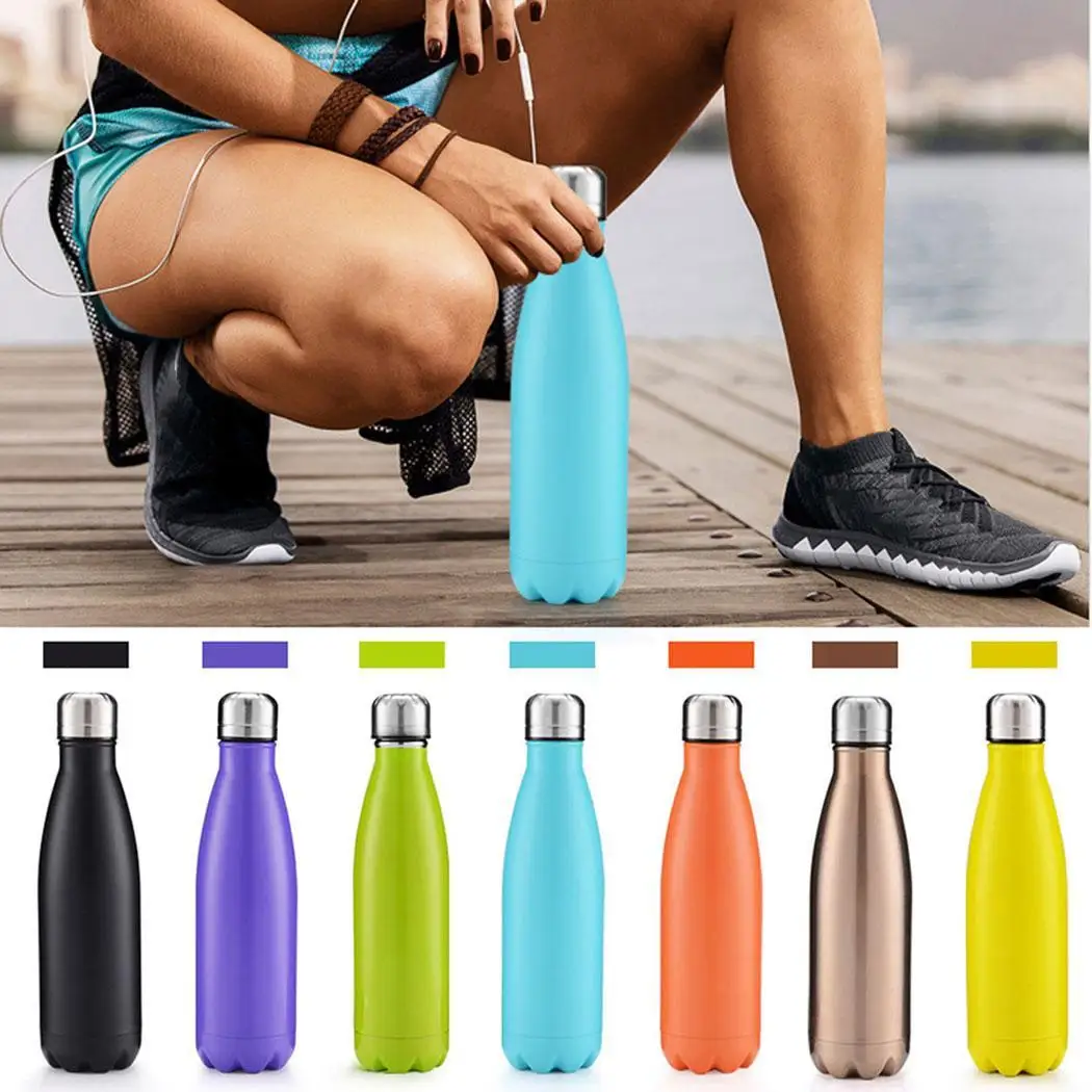 Спортивная стальная бутылка унисекс прочная нержавеющая 500 мл Термос вакуумная