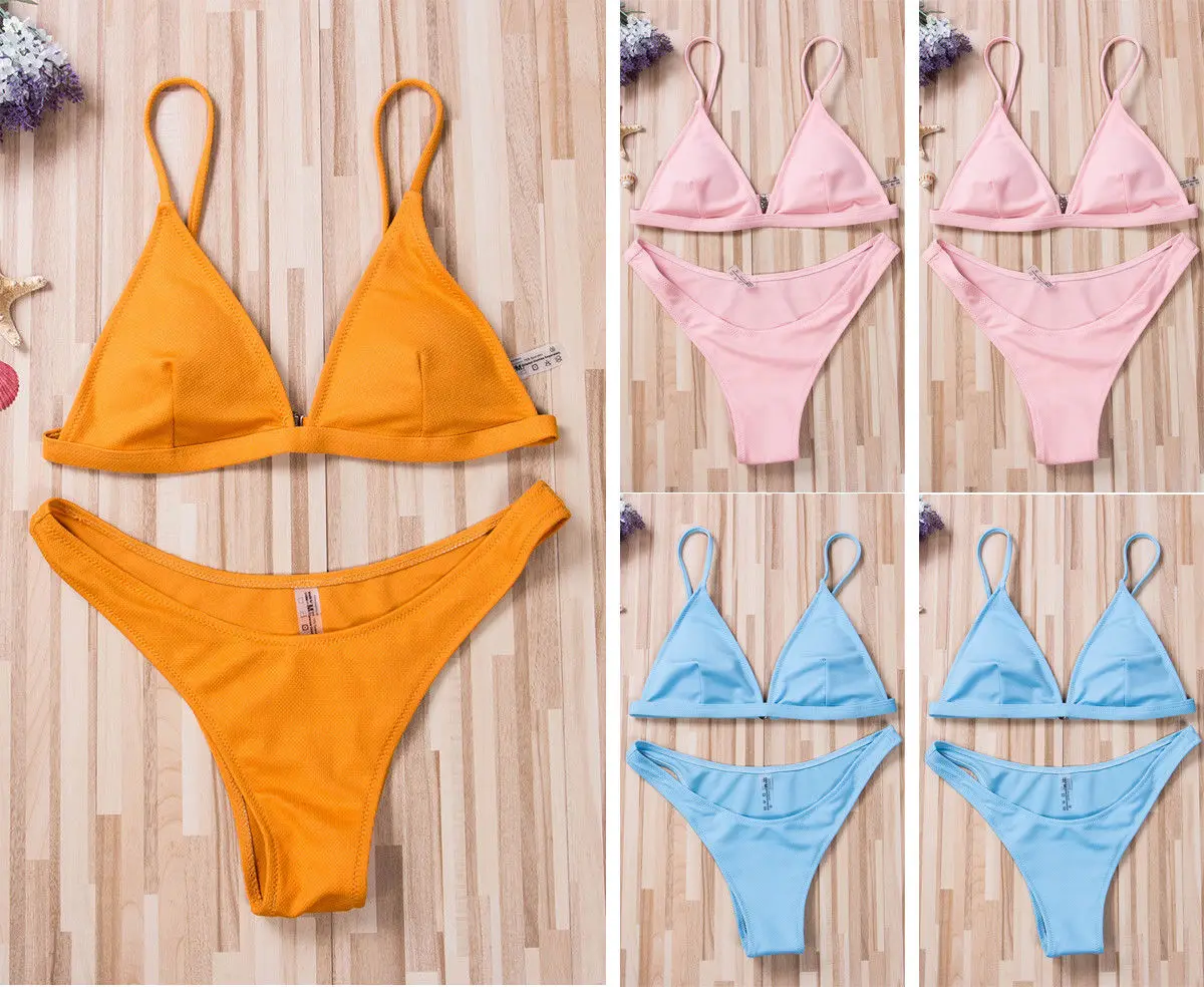 Женский летний сексуальный комплект бикини бразильский купальник пляжная